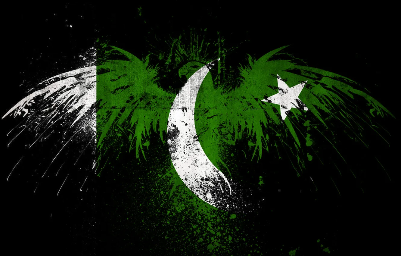 Photo wallpaper Eagle, Flag, Pakistan, PCbots