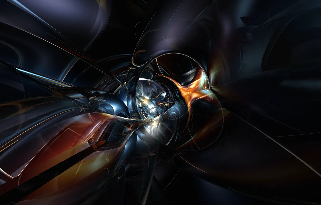 Photo wallpaper curves, fractal, weave, fractal pattern