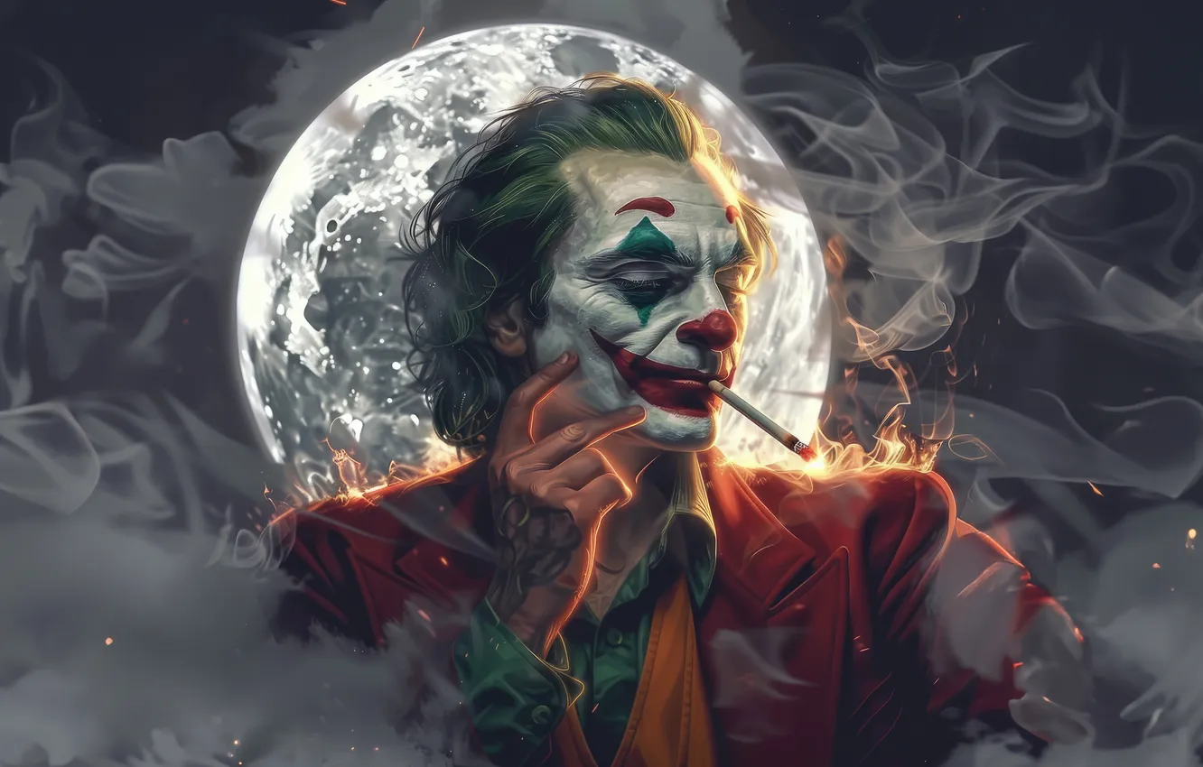Photo wallpaper joker, man, unconventional