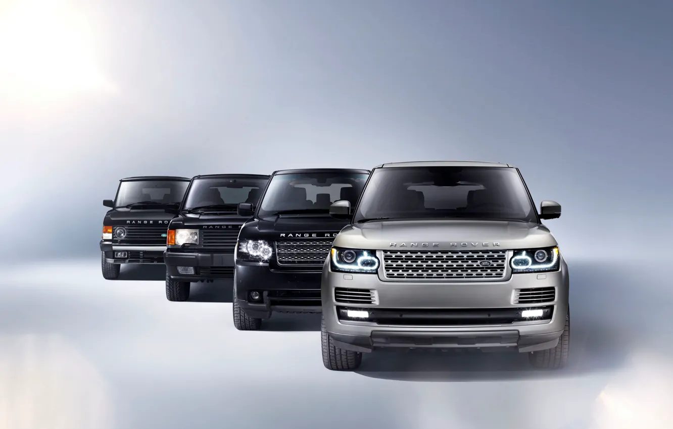 Photo wallpaper Land Rover, Range Rover, Black, Cars, Land Rover, Metalik, Front, History