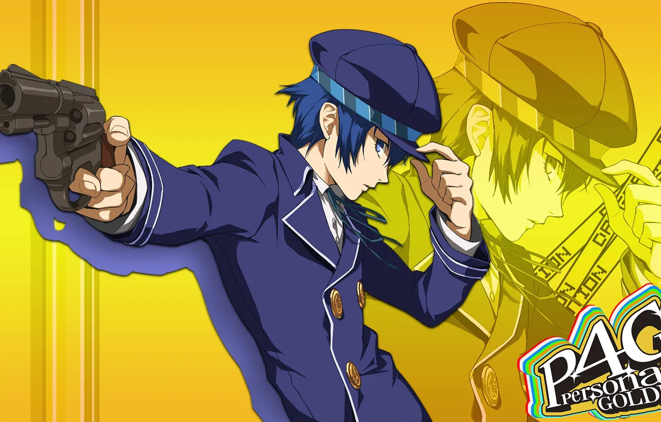 Photo wallpaper gun, weapons, background, guy, Person 5, Persona 5