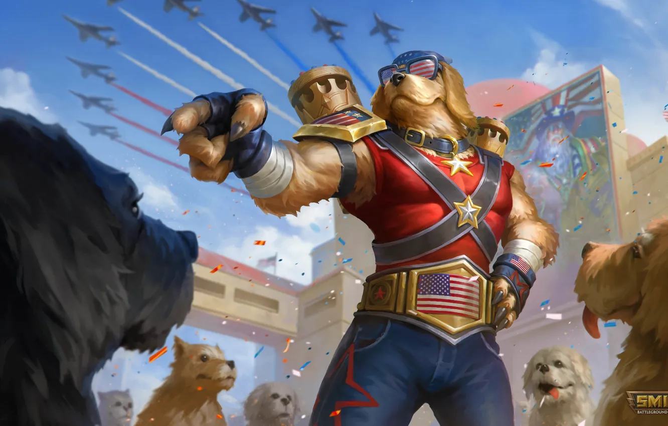 Photo wallpaper dogs, dog, Smite, Anubis, the leader