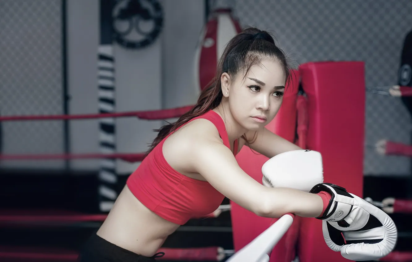Photo wallpaper girl, sport, Boxing