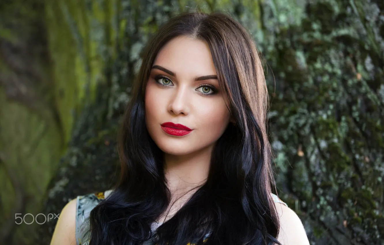 Photo wallpaper eyes, look, girl, portrait, lips