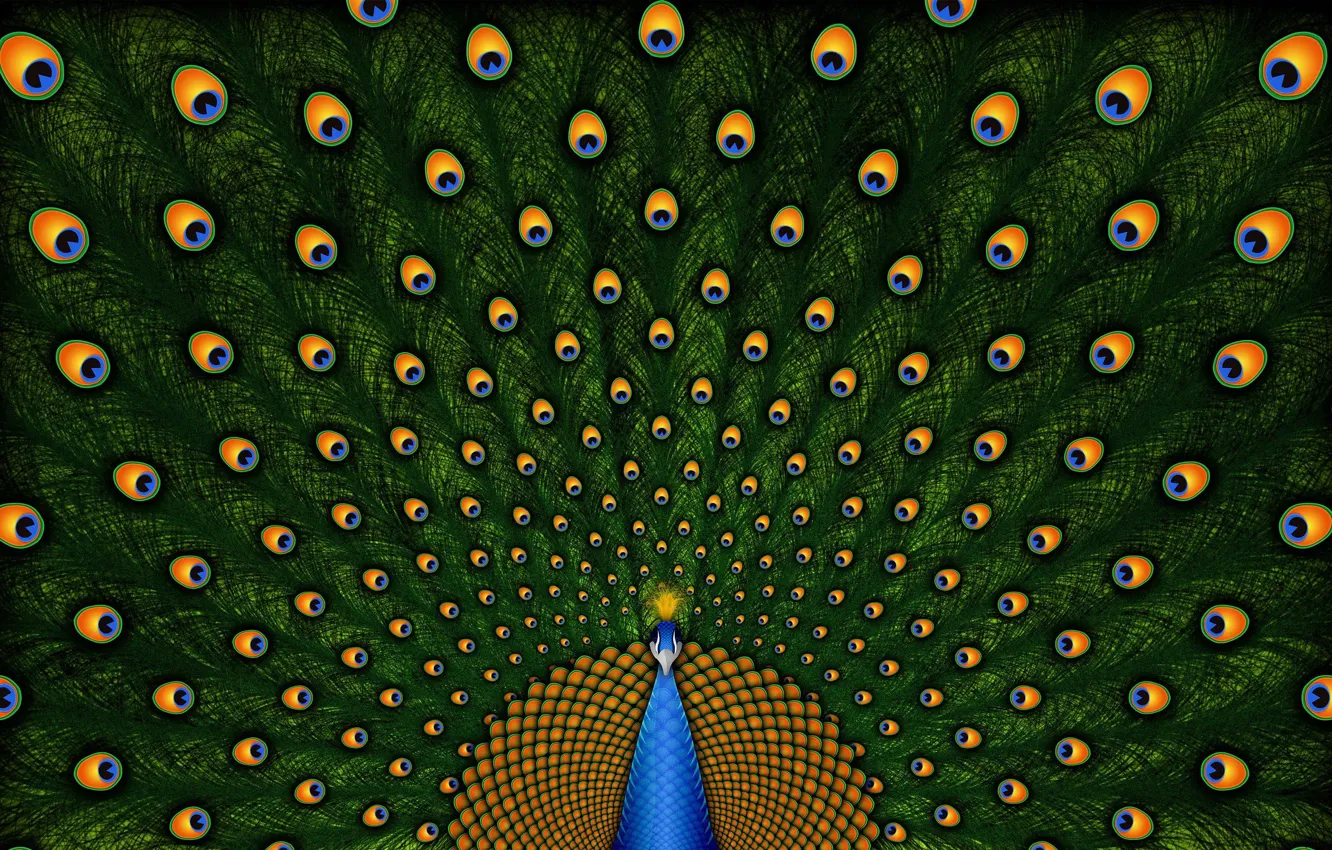 Photo wallpaper nature, pattern, peacock