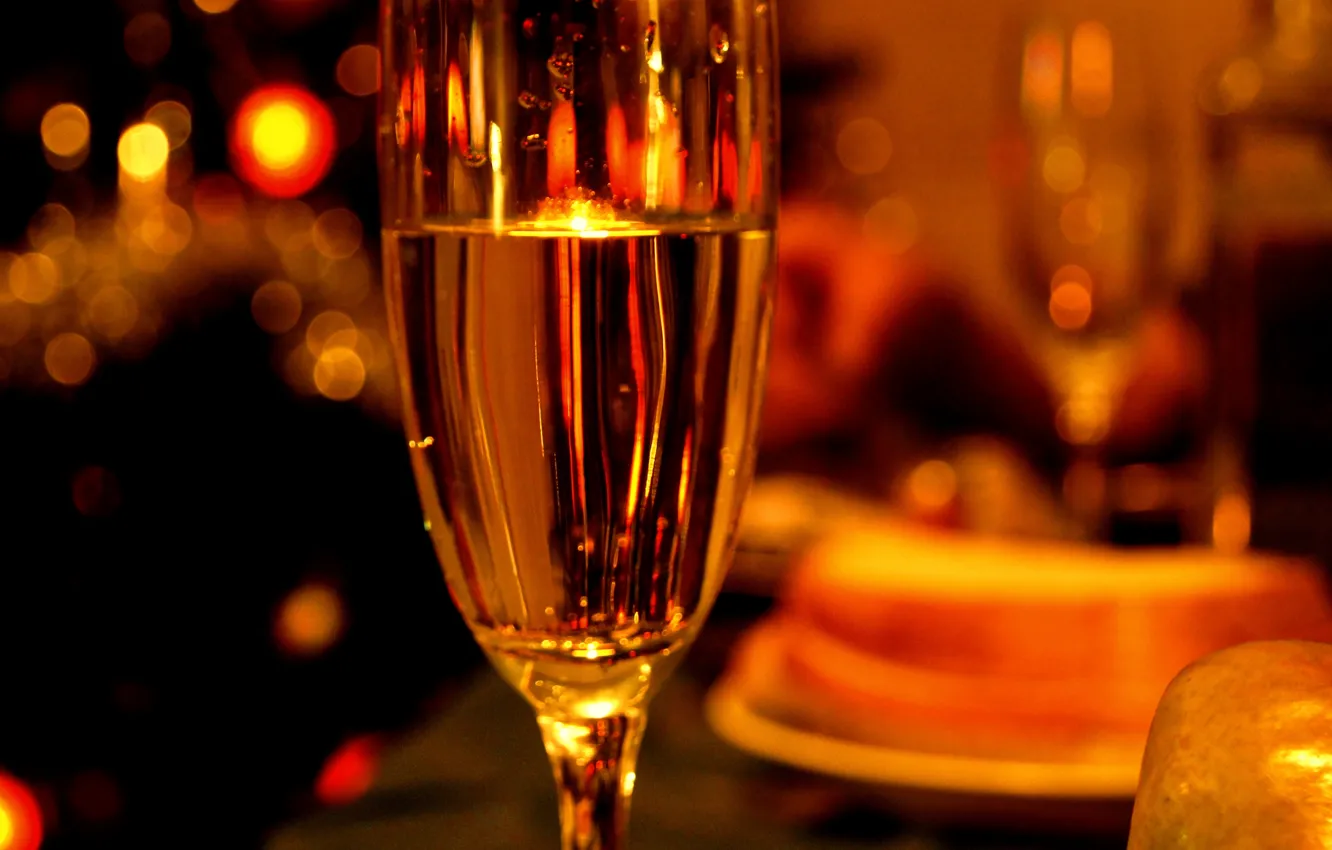 Photo wallpaper holiday, glass, champagne
