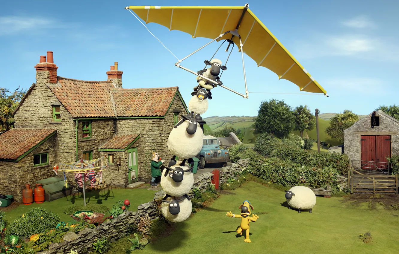 Photo wallpaper car, cinema, windows, house, grass, rustic, Earth, sky