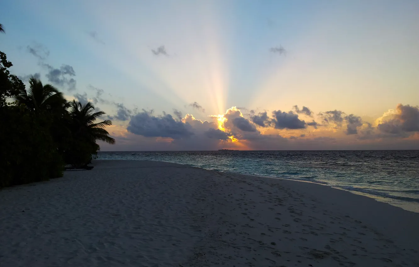 Photo wallpaper tropics, The Maldives, sunset, Ministers Ministers