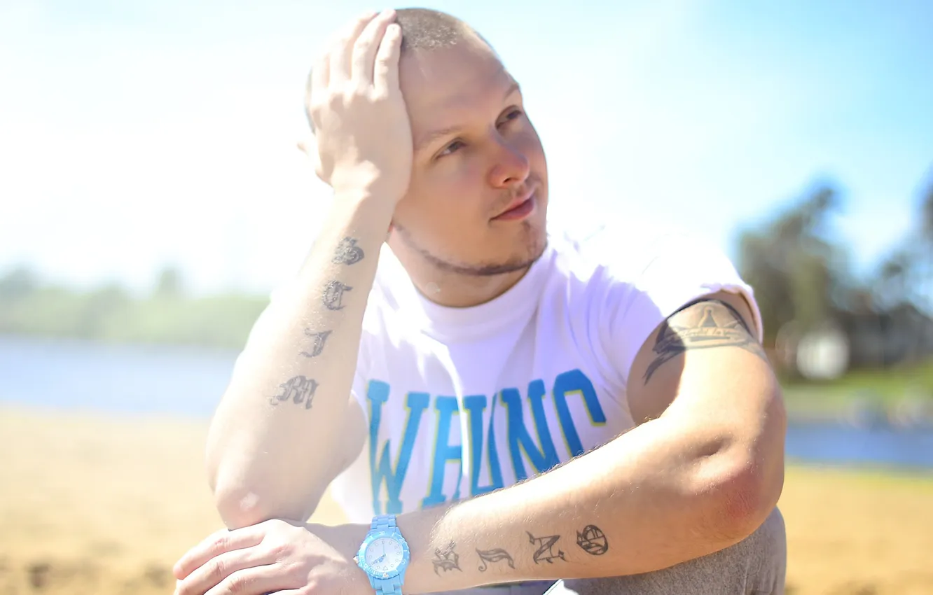 Photo wallpaper mood, watch, positive, tattoo, day, male, art