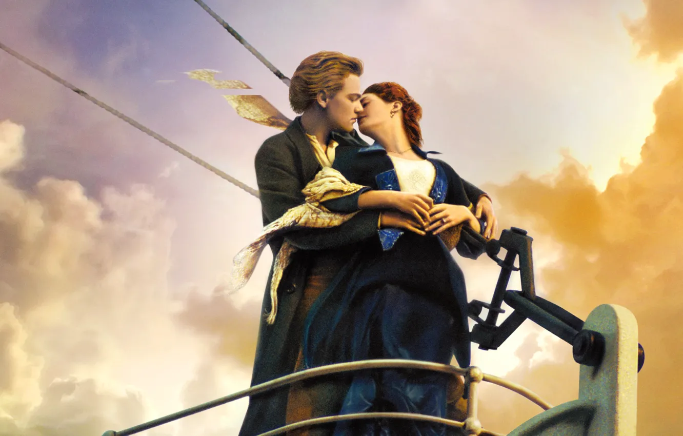 Photo wallpaper wallpaper, red, girl, rose, sky, dress, blue, clouds