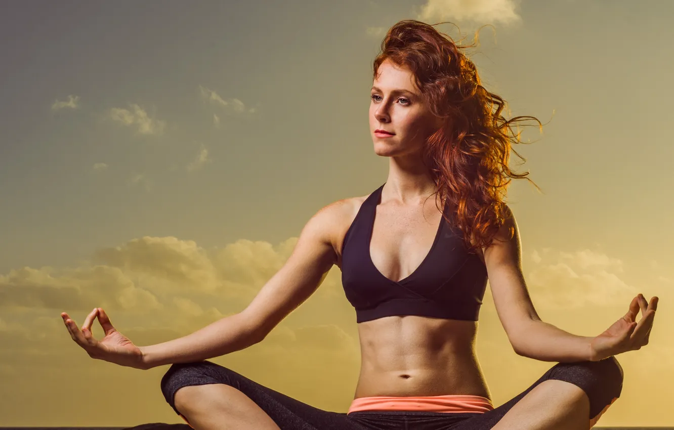 Photo wallpaper pose, female, yoga