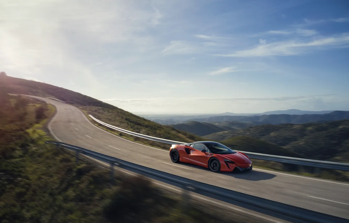 Photo wallpaper car, McLaren, road, sky, Artura, McLaren Artura