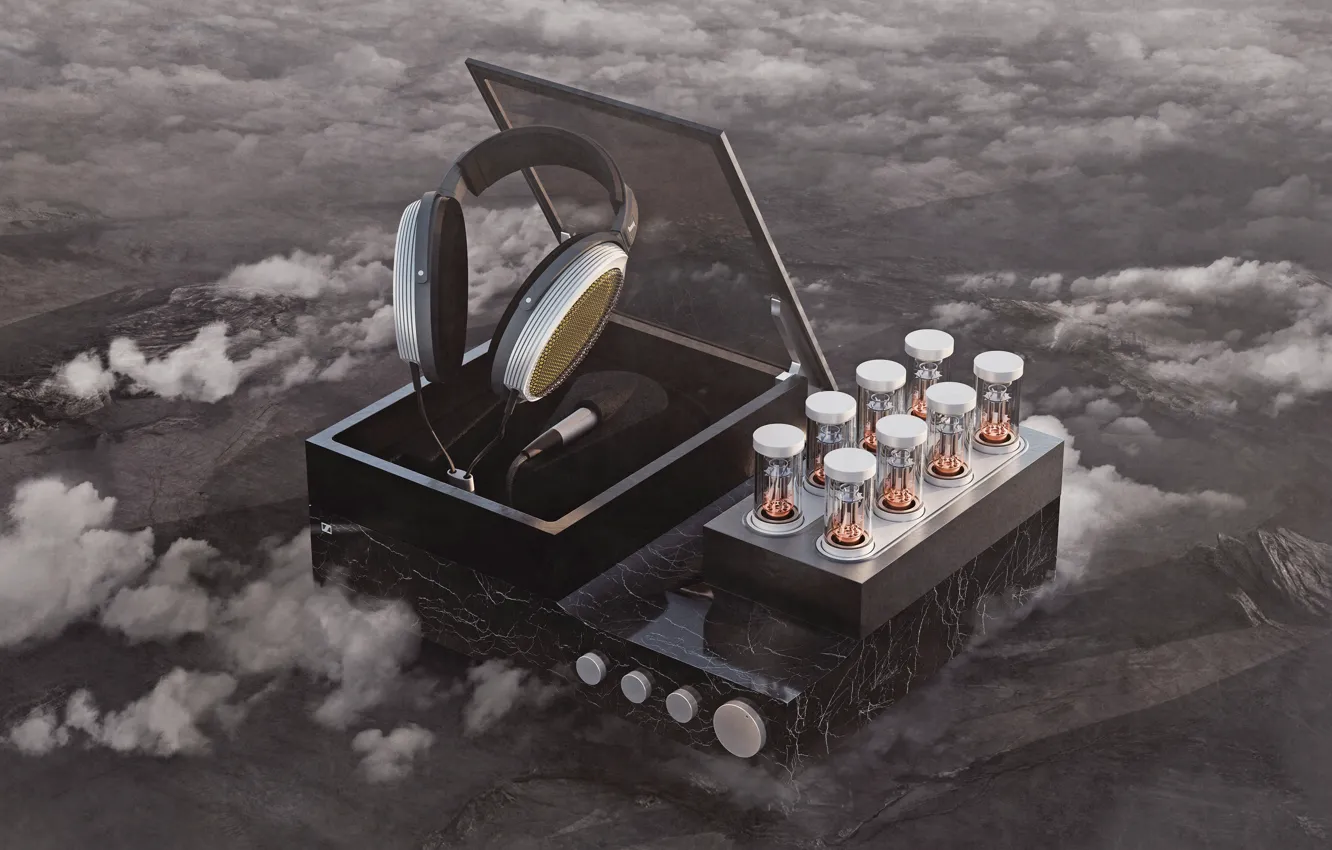 Photo wallpaper headphones, sennheiser, Sennheiser he-1