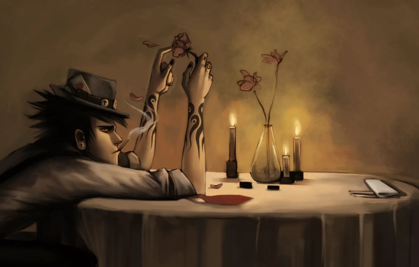 Photo wallpaper table, art, guy