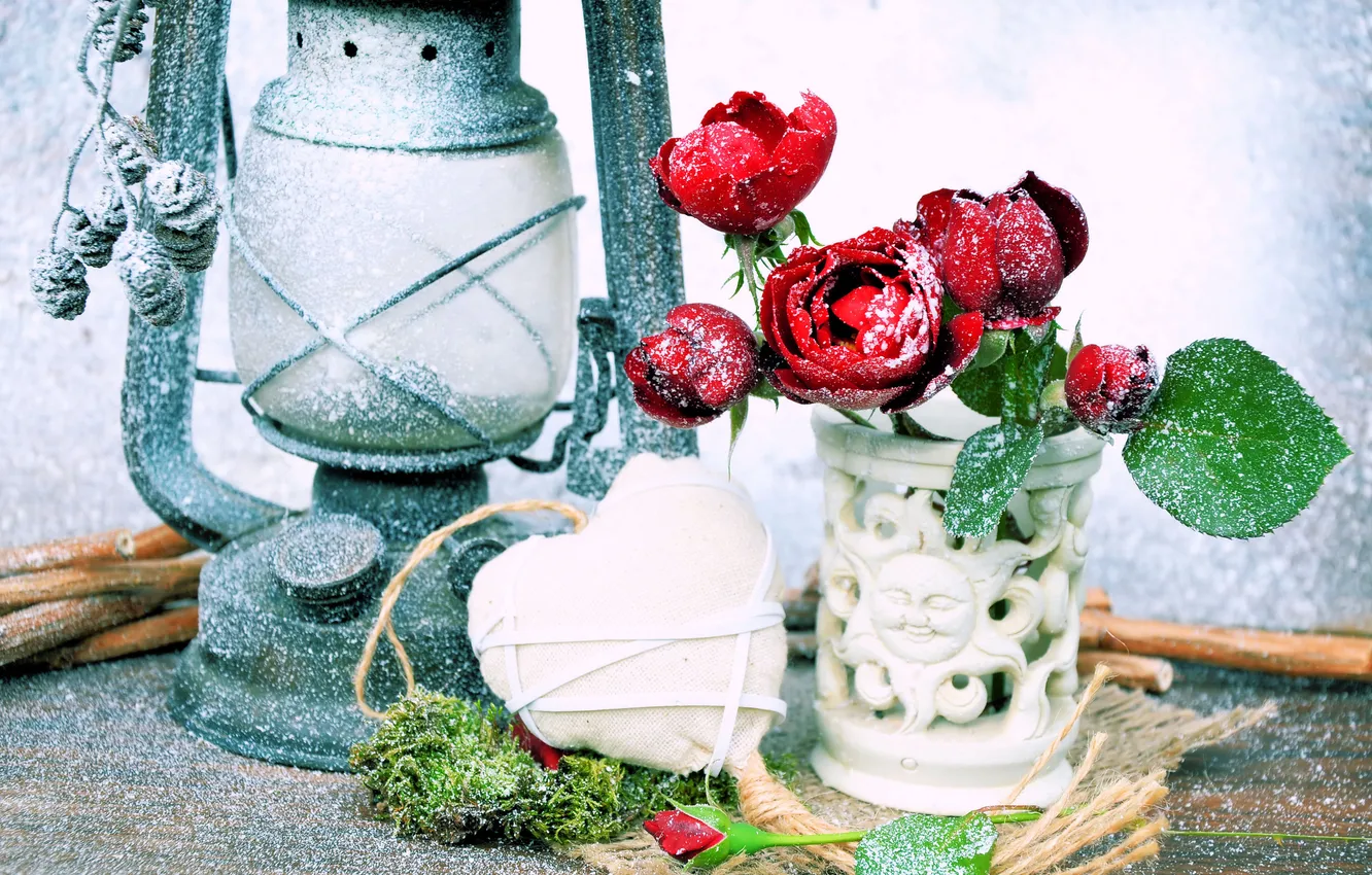 Photo wallpaper love, flowers, roses, petals