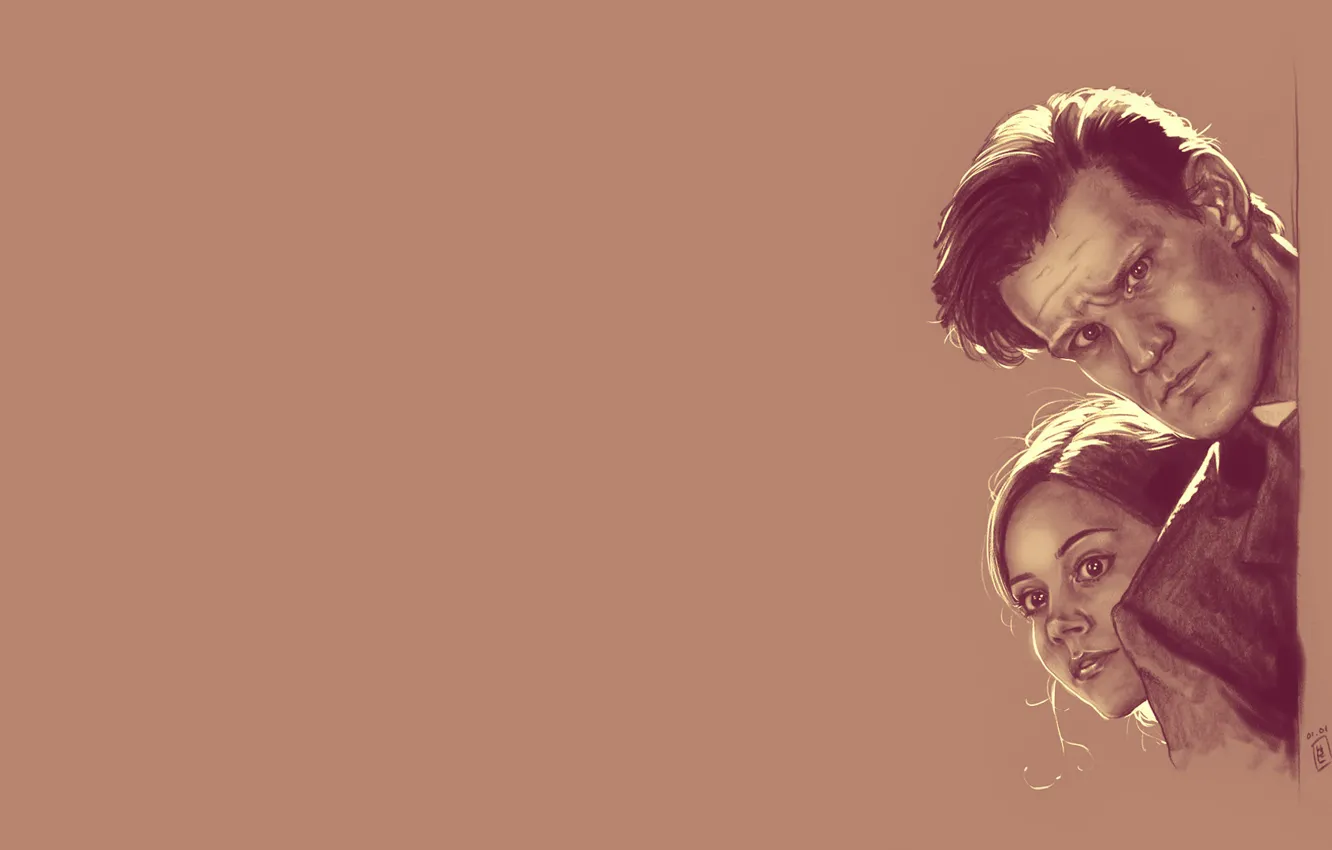 Photo wallpaper look, girl, face, actress, art, actor, male, Doctor Who