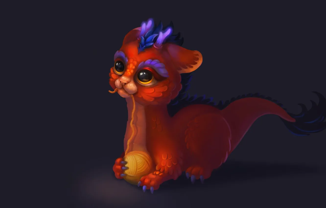 Photo wallpaper tangle, the game, baby, fantasy, art, children's, Elizaveta Alekseeva, Dragon Study