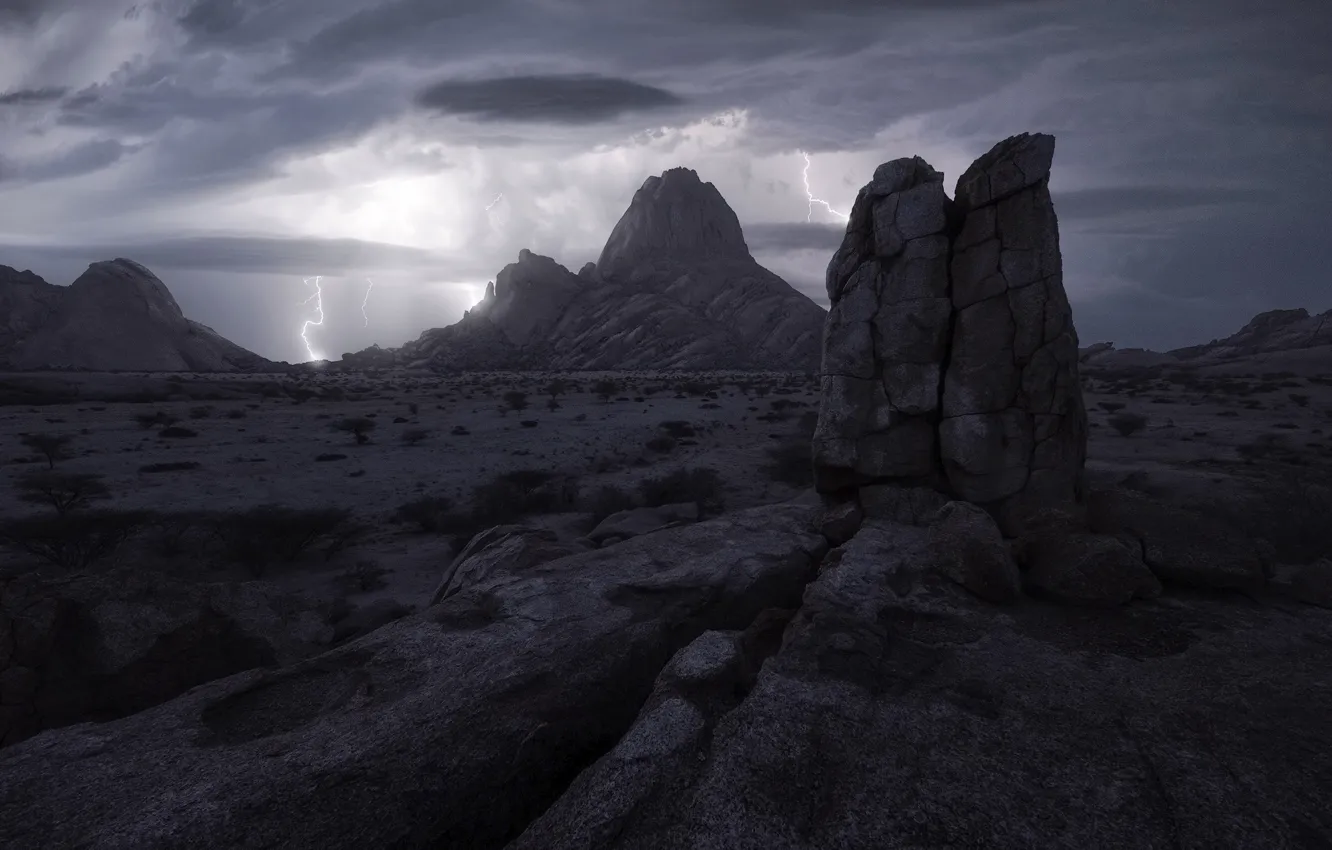 Photo wallpaper the sky, mountains, rocks