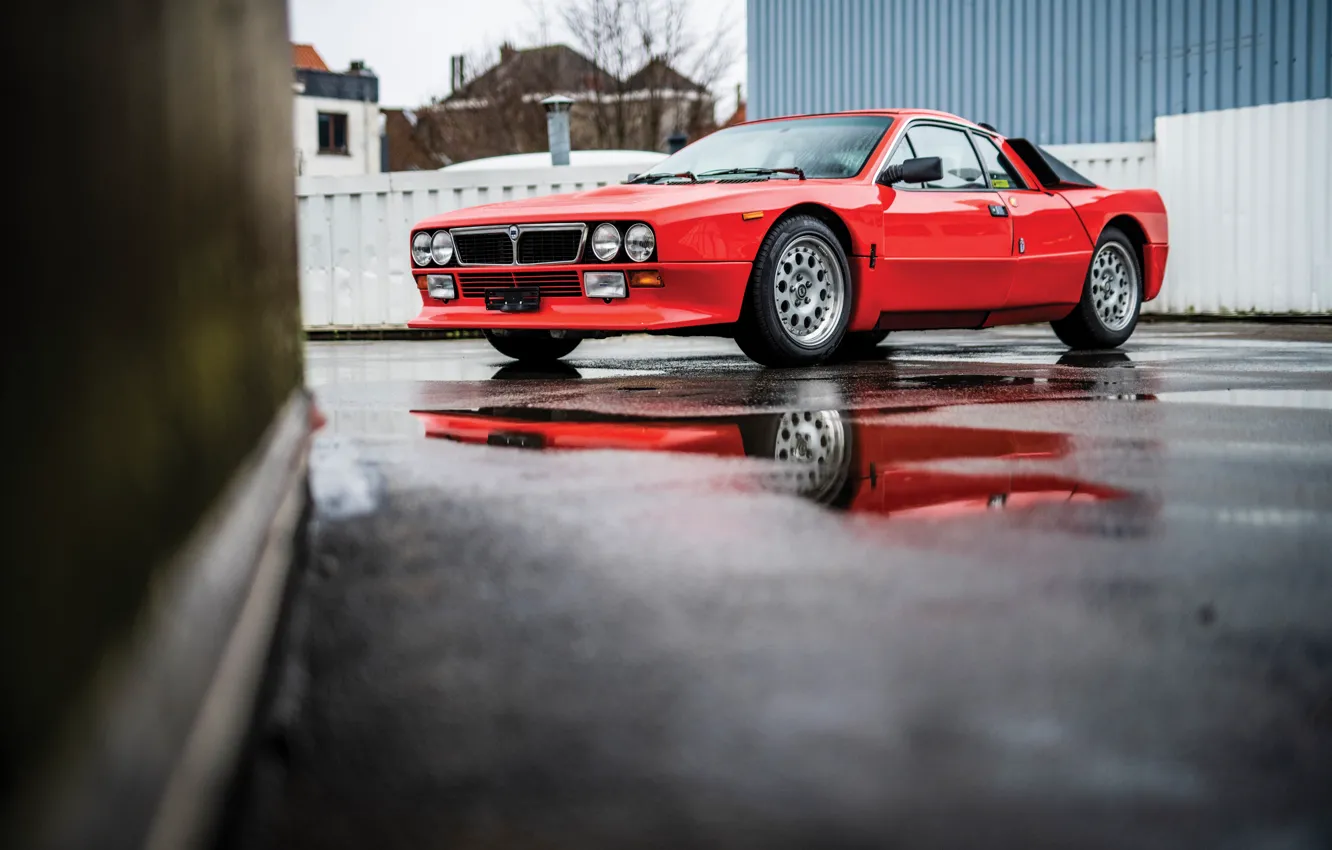 Photo wallpaper Lancia, Rally, puddle, 1981, Lancia Rall Stradale 037 Stradale