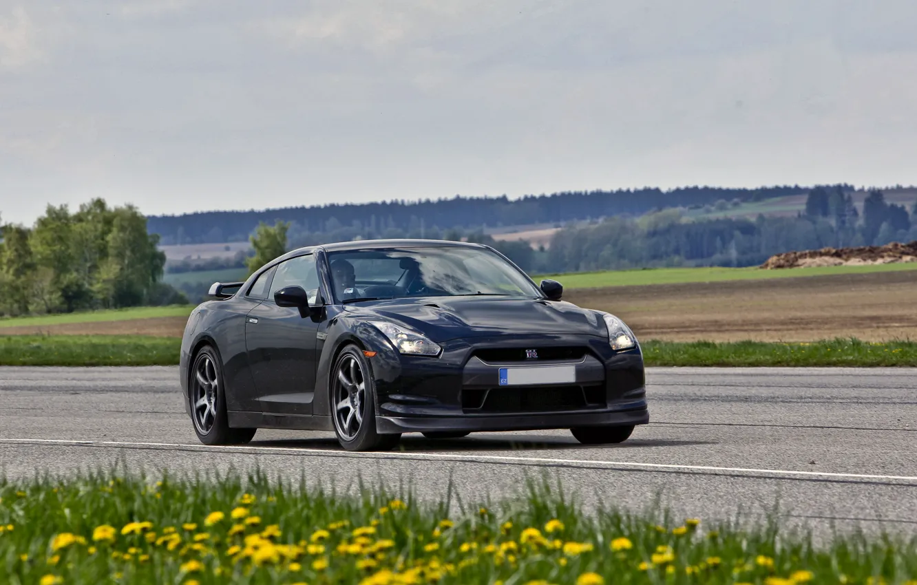 Wallpaper road, field, R35, Nissan GTR images for desktop, section ...