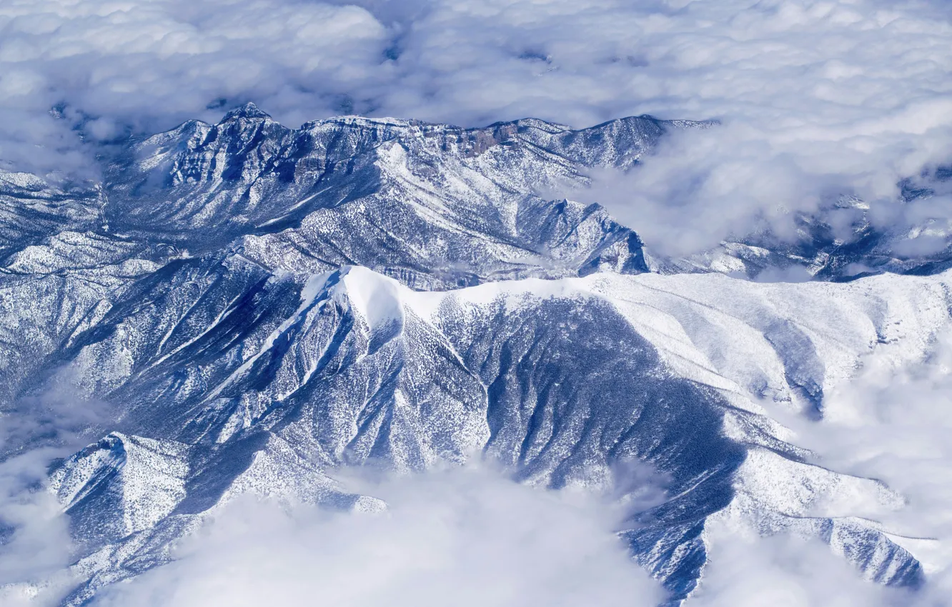 Photo wallpaper winter, the sky, clouds, snow, landscape, mountains, nature, rocks