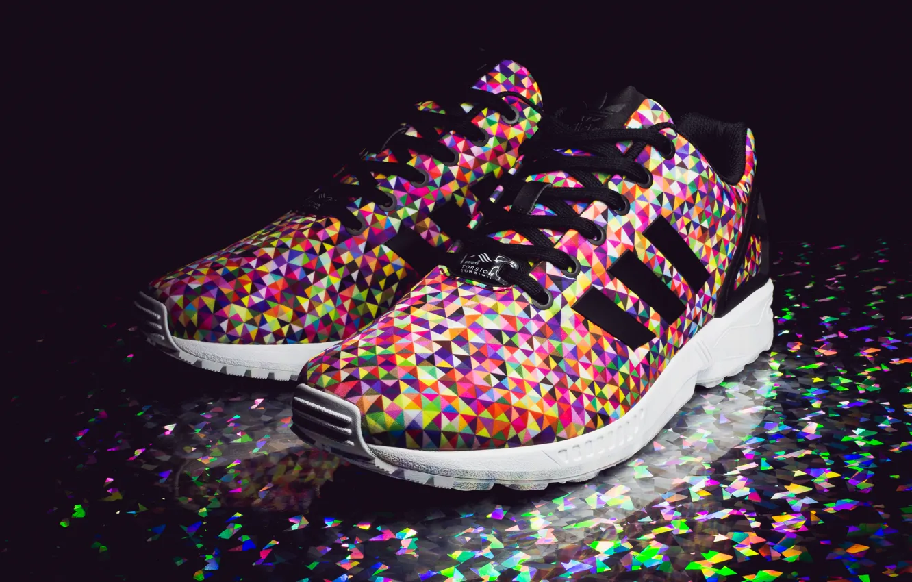 Photo wallpaper Adidas, sneakers, Adidas, Multi Color, ZX Flux, Prisms