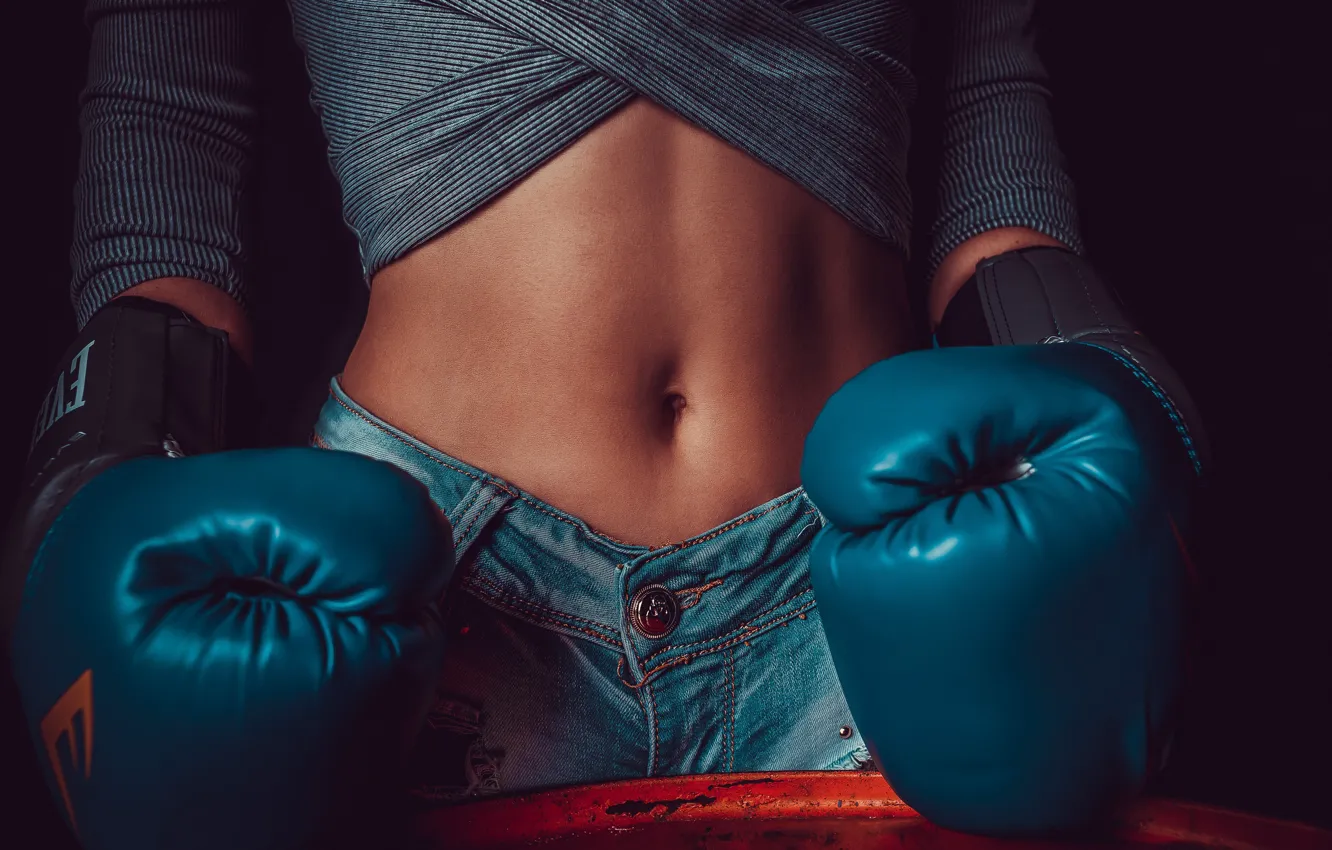 Photo wallpaper belly, Boxing, gloves, Artem Aznagulov