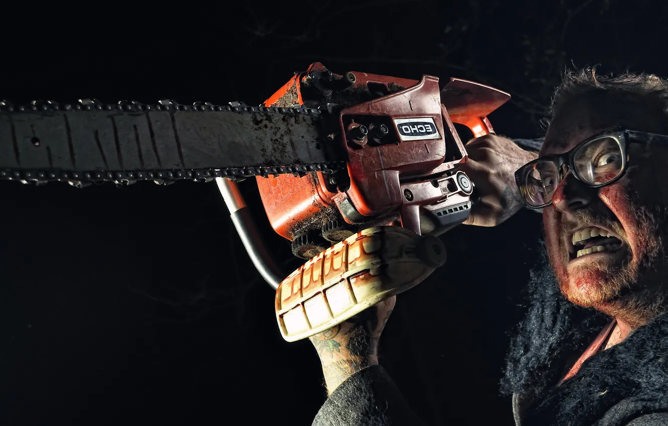 Photo wallpaper Scare for a Cure, Maniac, chainsaw