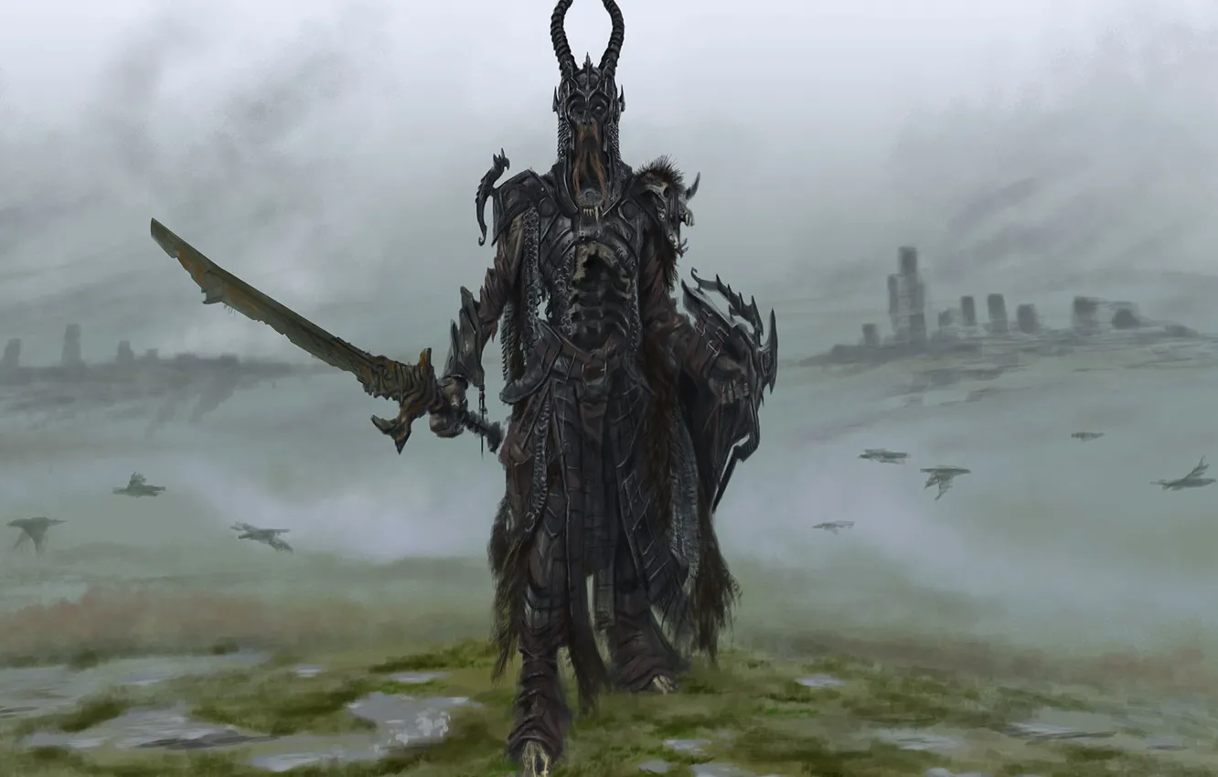 Photo wallpaper the game, sword, armor, art, sword, shield, games, art