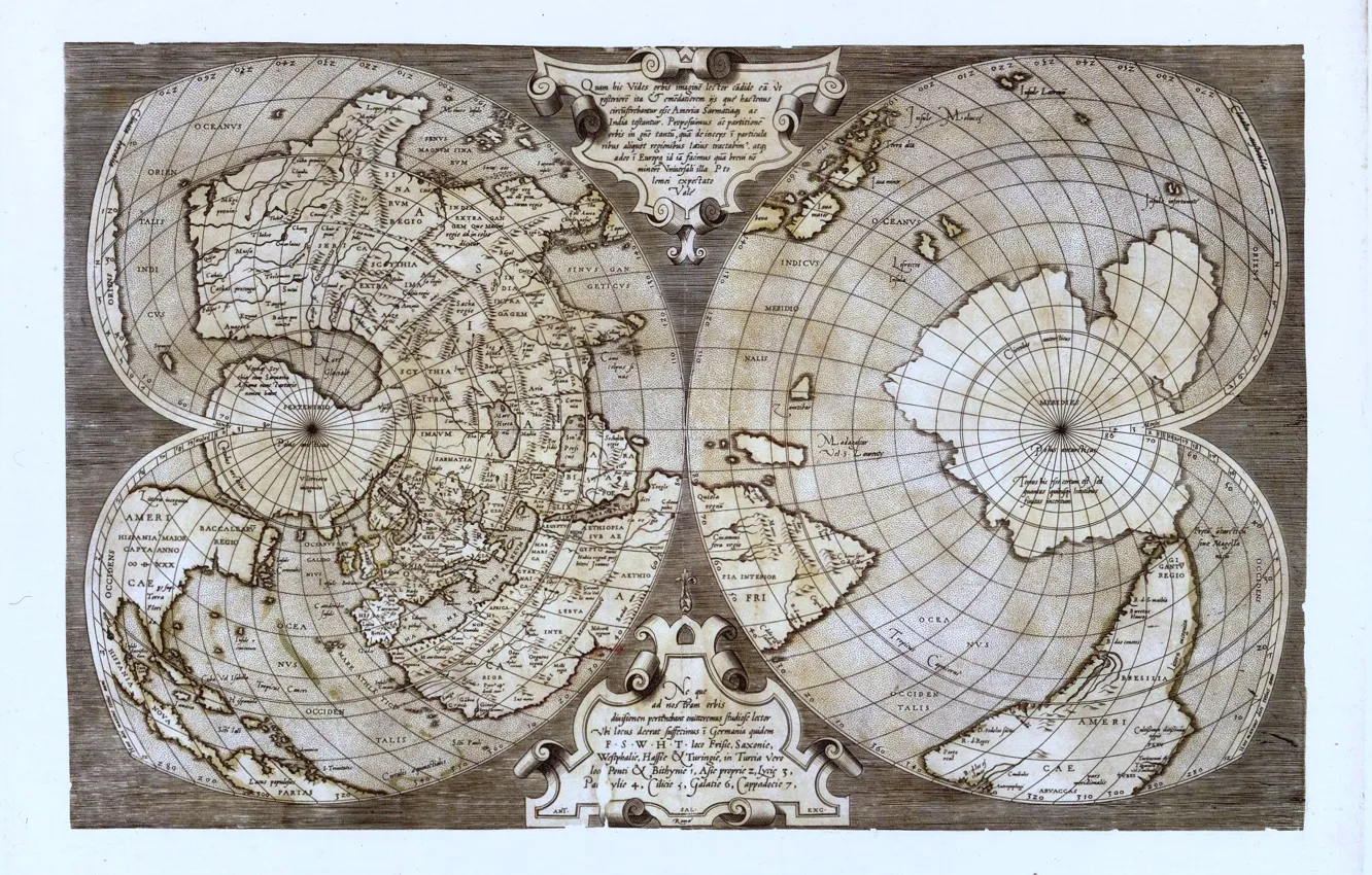 Photo wallpaper map, monde salamanca, the equator