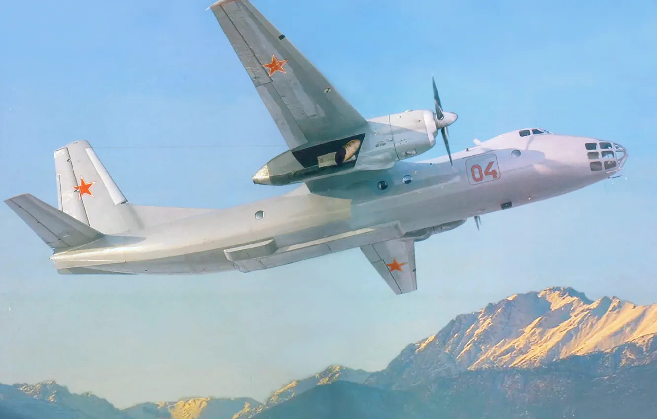 Photo wallpaper the sky, snow, mountains, tops, height, air, the plane, observation