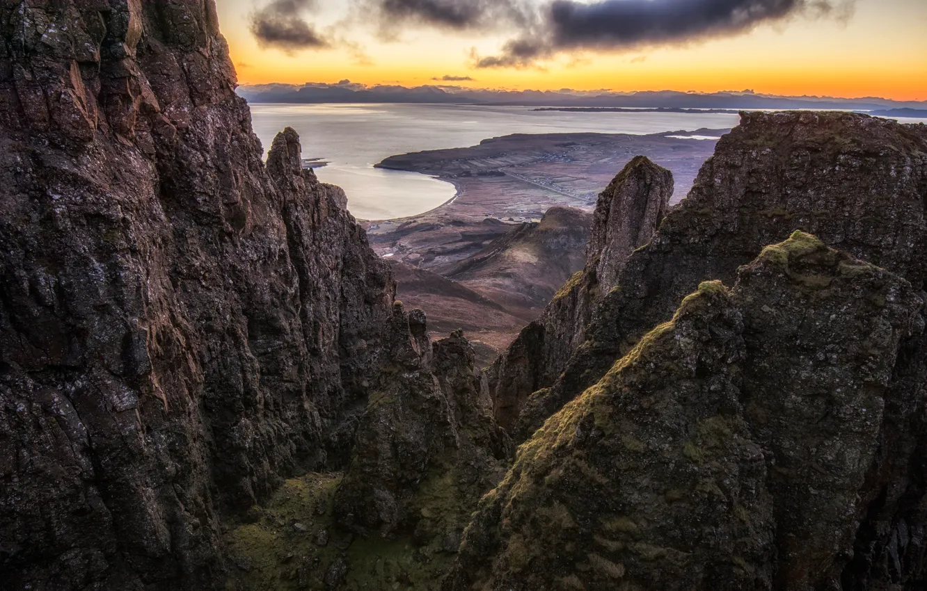 Photo wallpaper sea, nature, rocks, Scotland