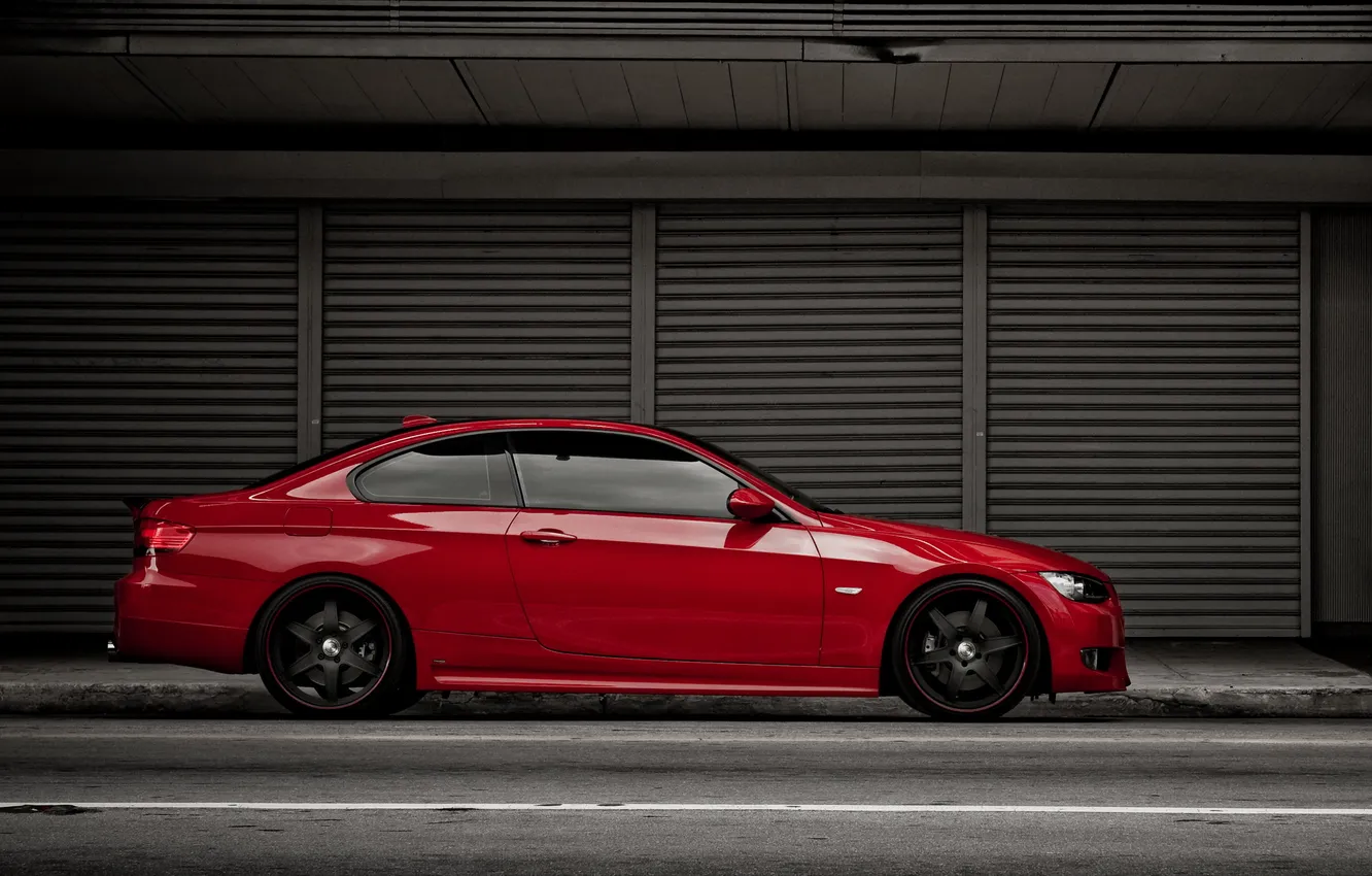 Photo wallpaper red, tuning, BMW, BMW, 3 Series, a three-pointer