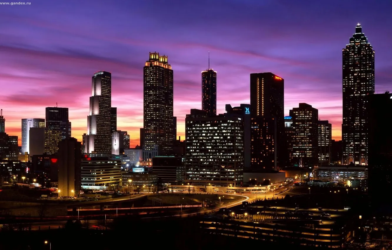 Photo wallpaper lights, dark, New York