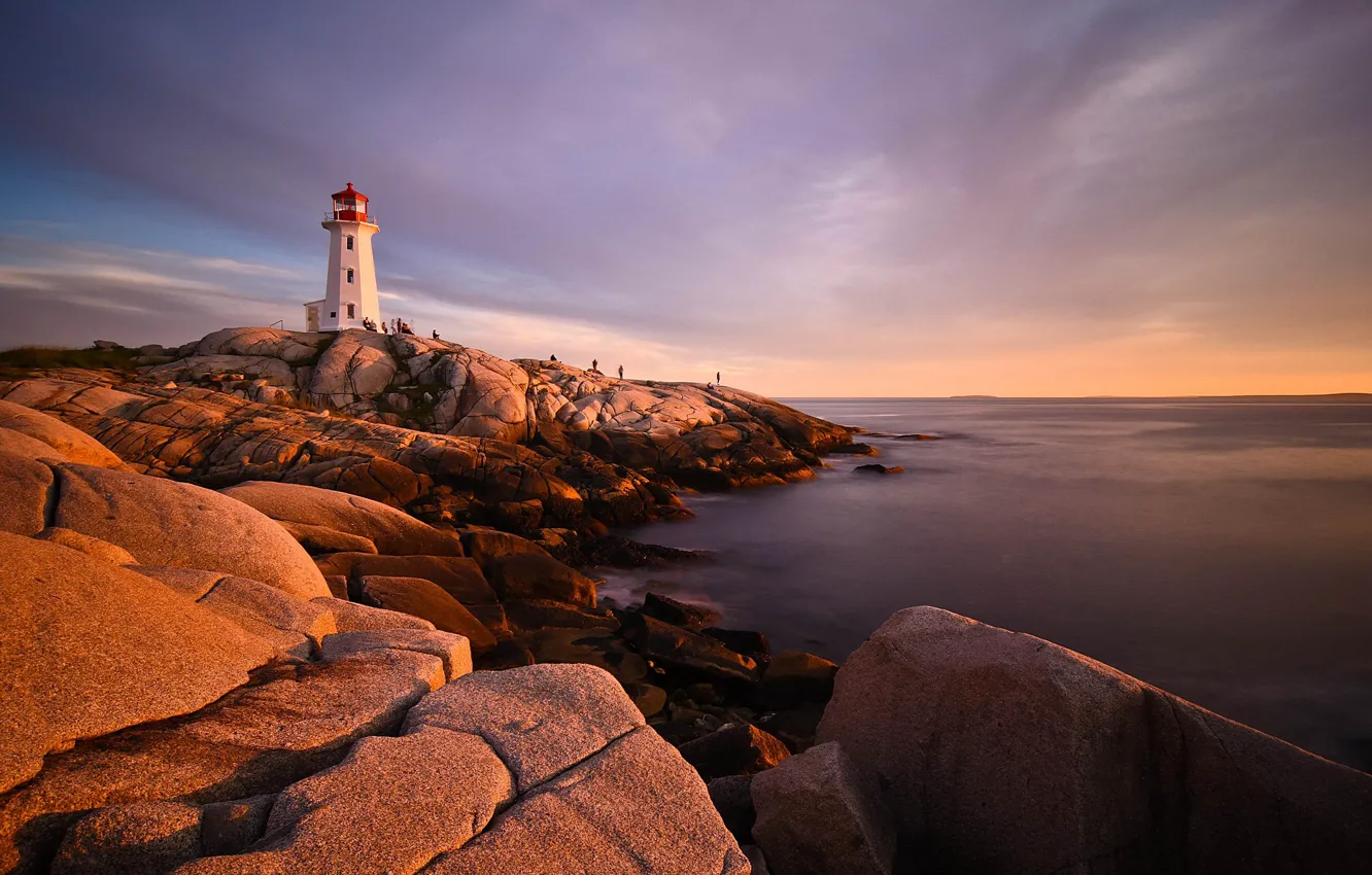 Photo wallpaper rocks, coast, lighthouse