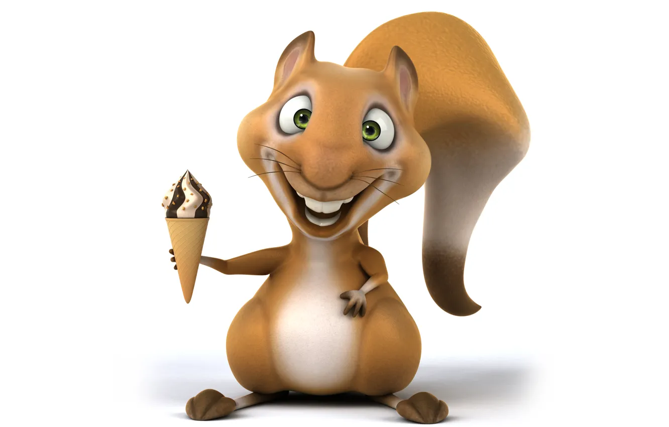 Photo wallpaper protein, character, funny, ice cream, squirrel
