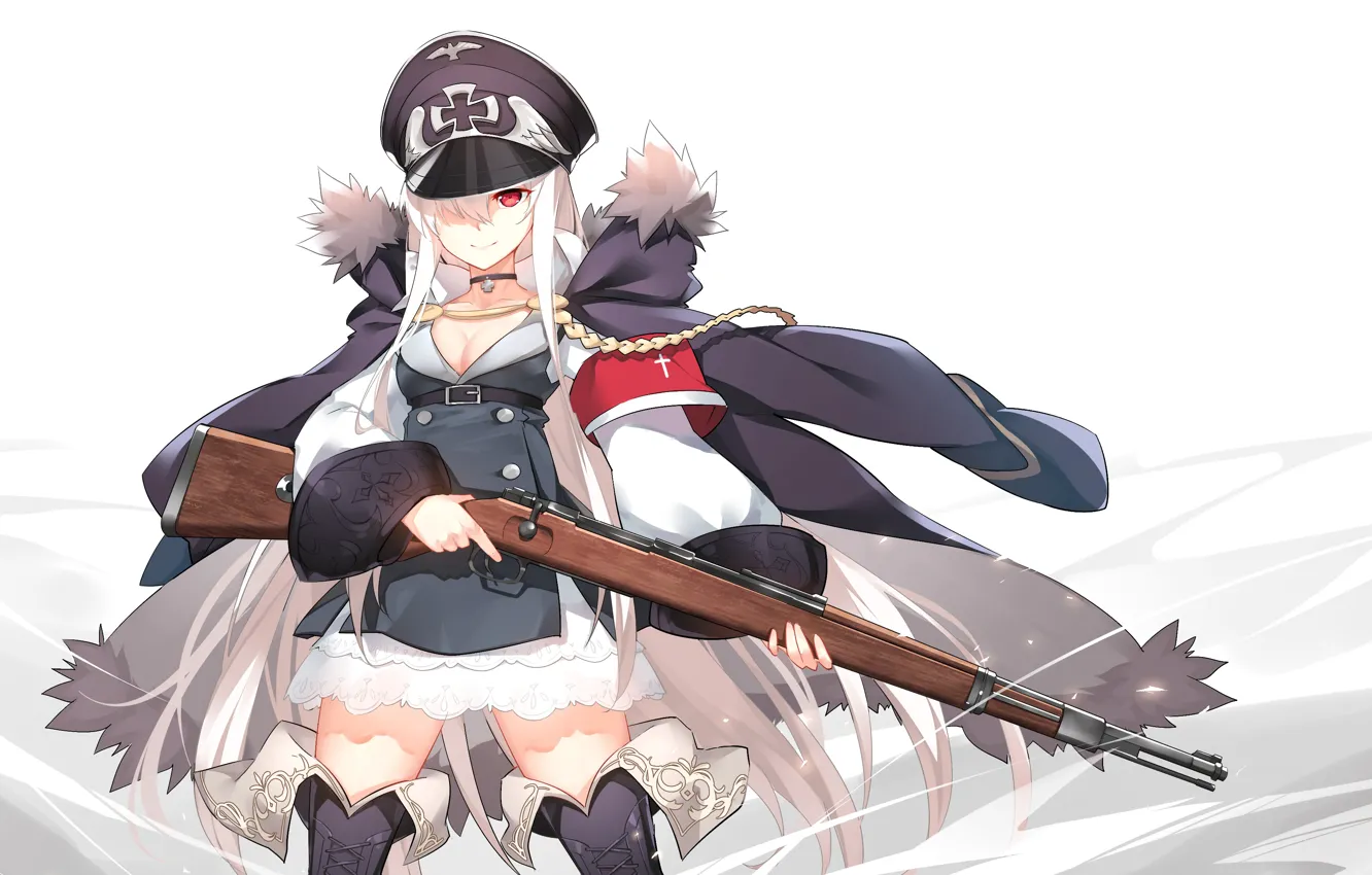 Photo wallpaper weapons, Girls Frontline, cap, girl, Kar98k