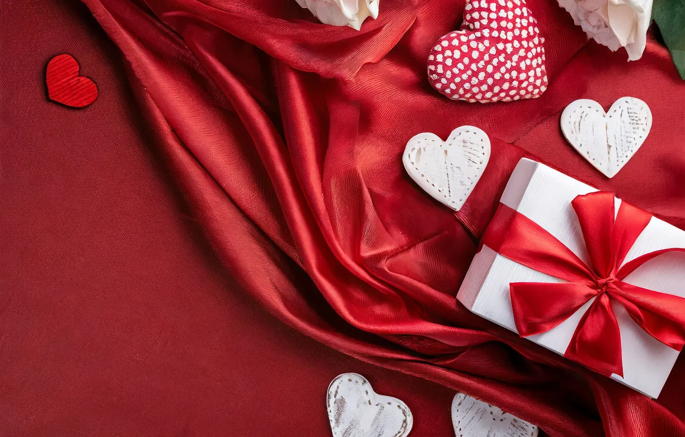 Photo wallpaper love, flowers, gift, romance, heart, roses, bouquet, love