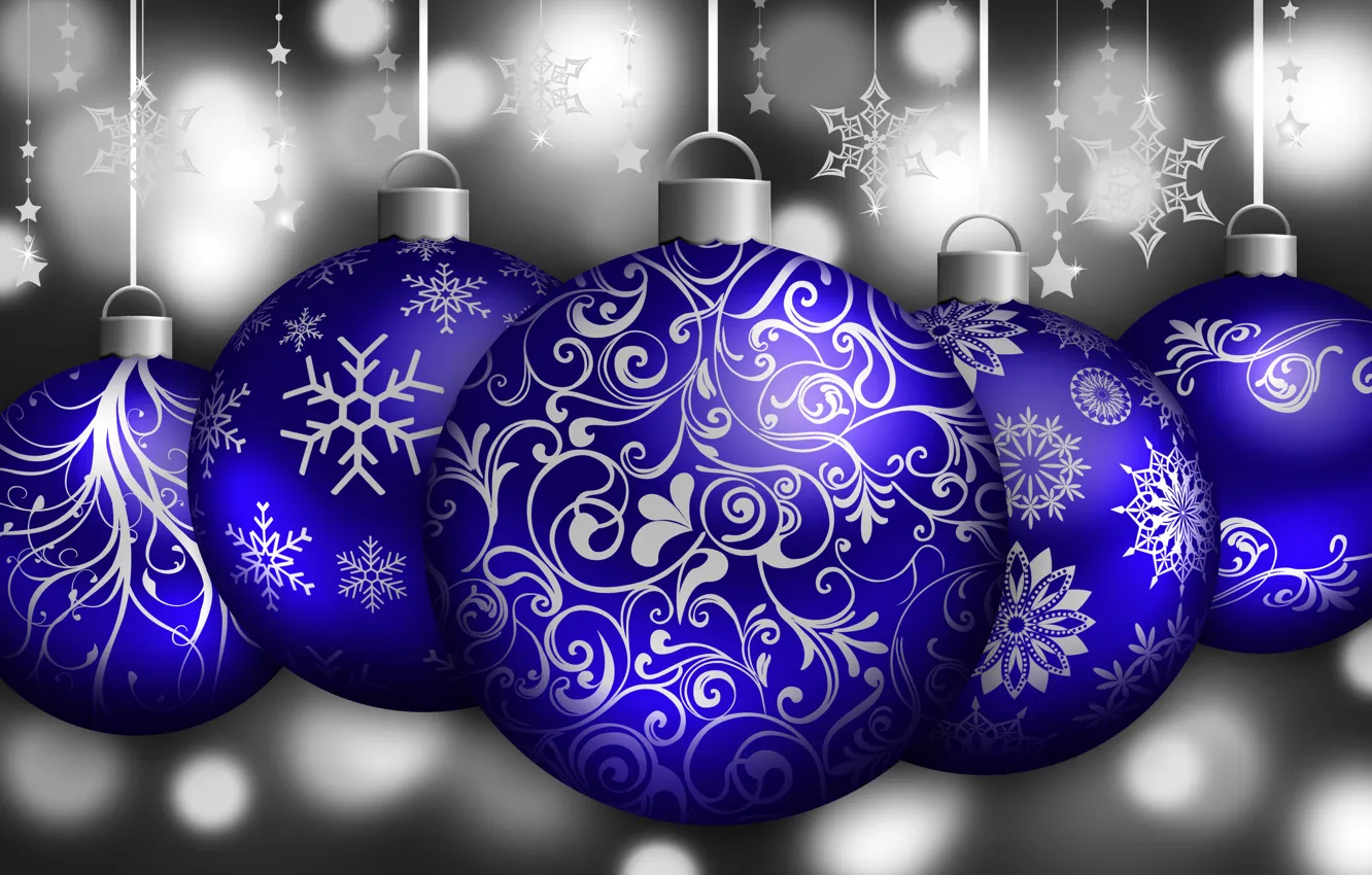Photo wallpaper pattern, new year, Christmas, vector, ball, snowflake