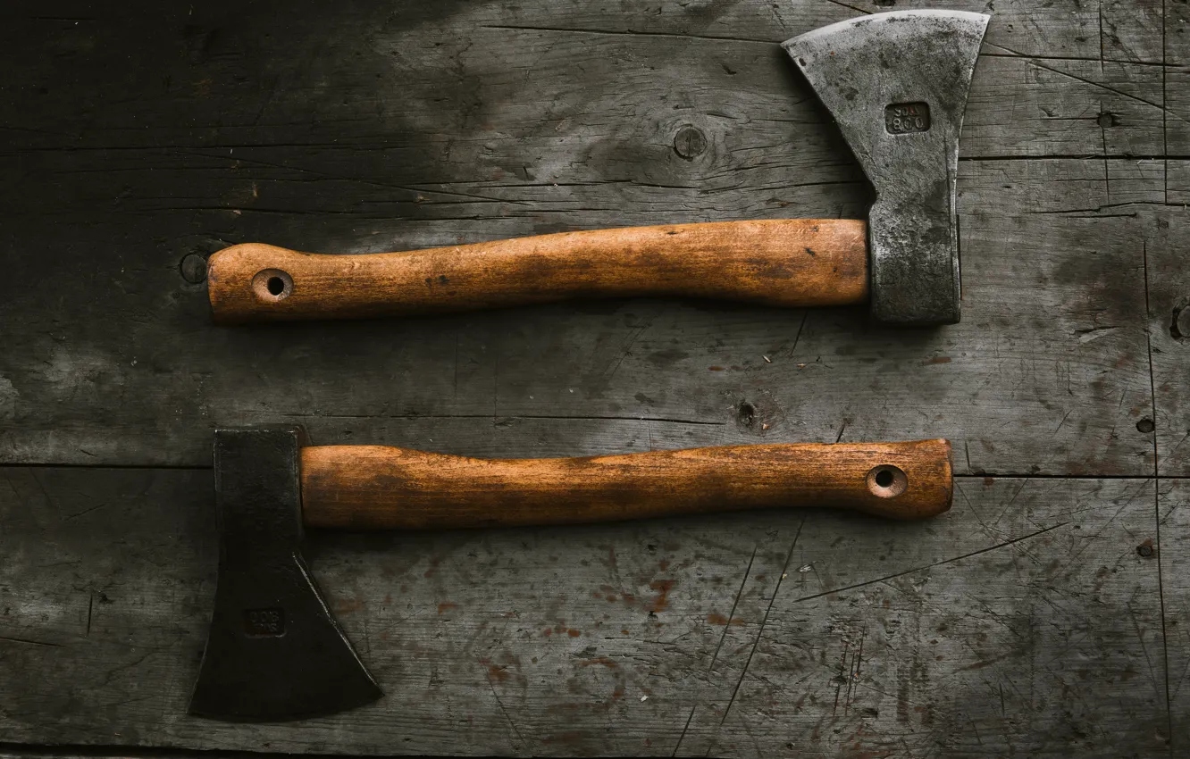 Photo wallpaper axe, axe, axes