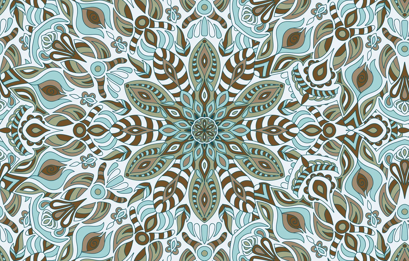 Photo wallpaper flowers, pattern, vector, seamless