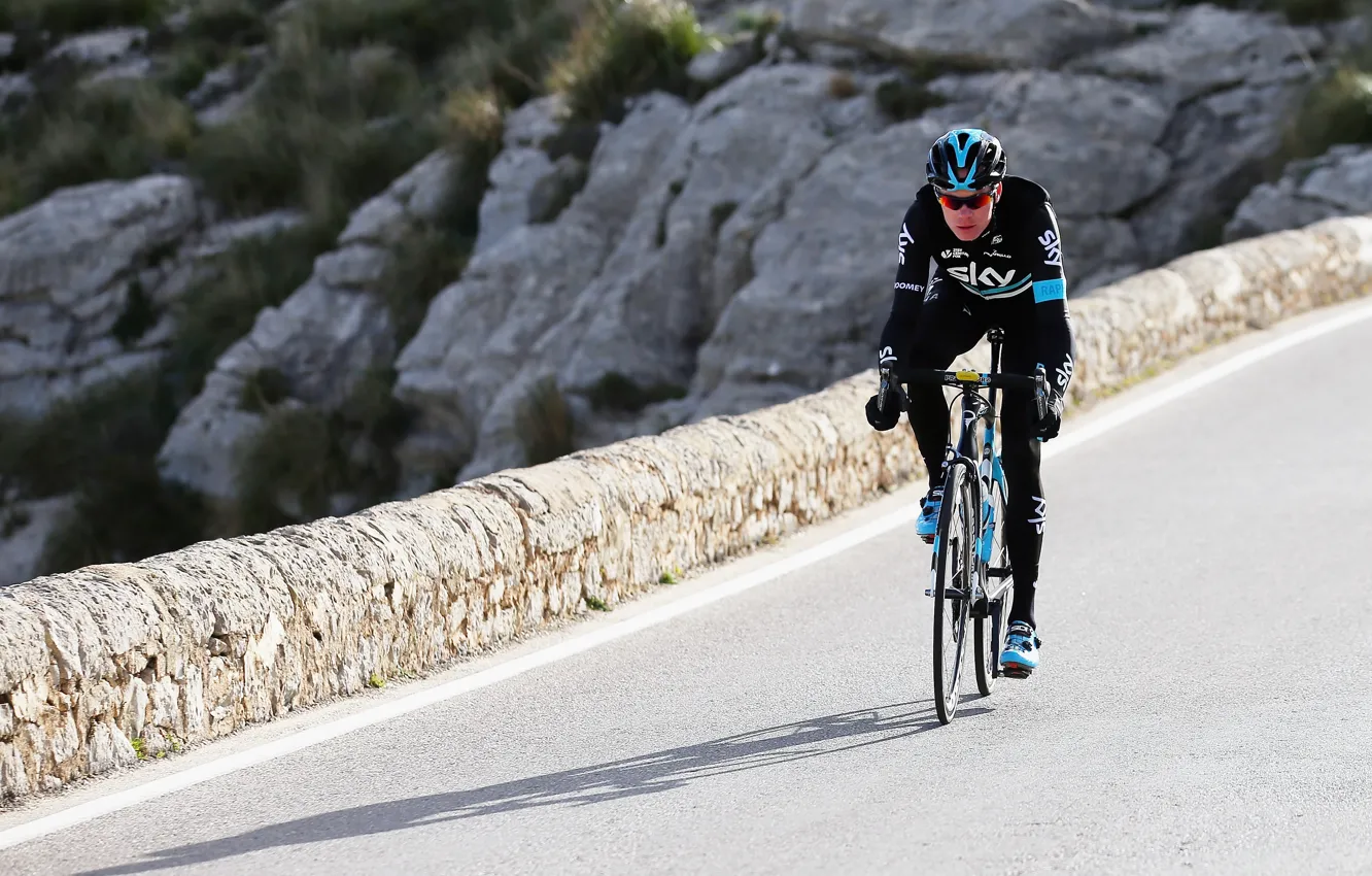 Photo wallpaper athlete, cyclist, Cycling, ride, training, Chris Froome, Chris Froome, team Sky