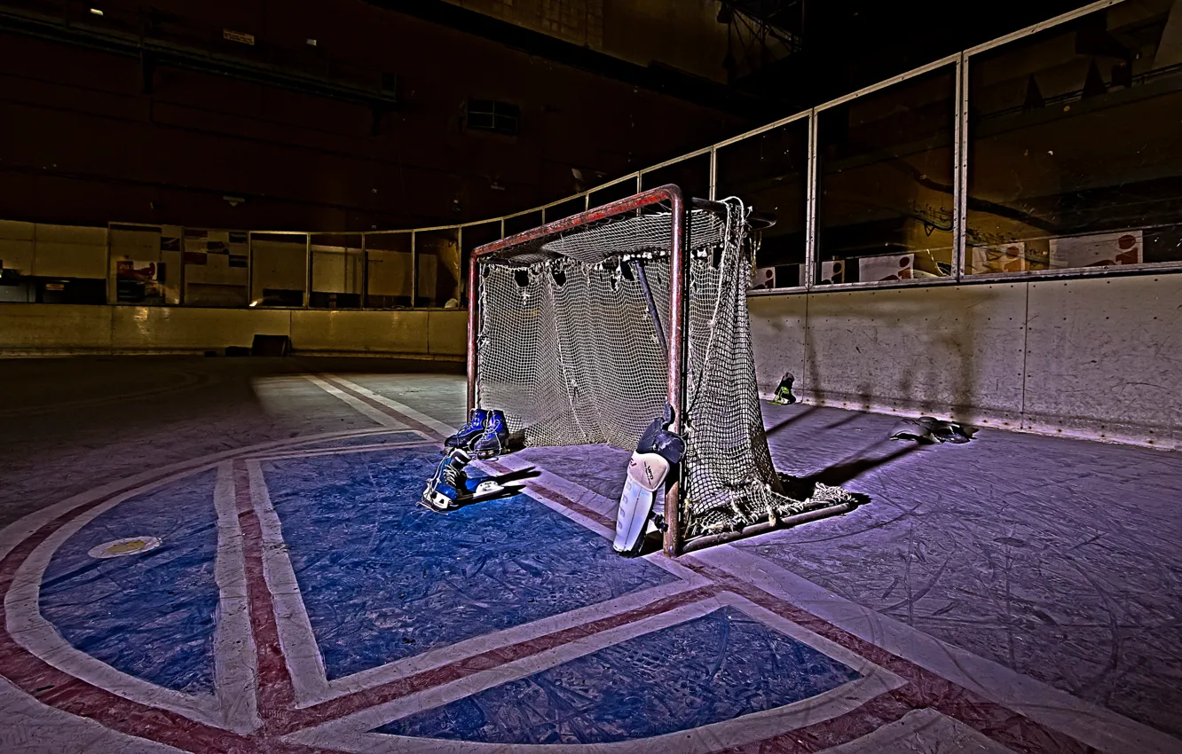 Photo wallpaper sport, gate, hockey