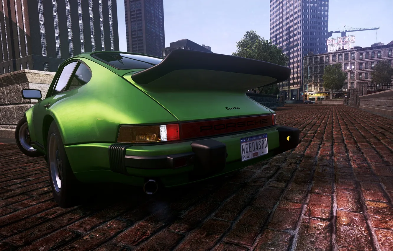 Photo wallpaper the city, classic, need for speed most wanted 2, Porsche turbo