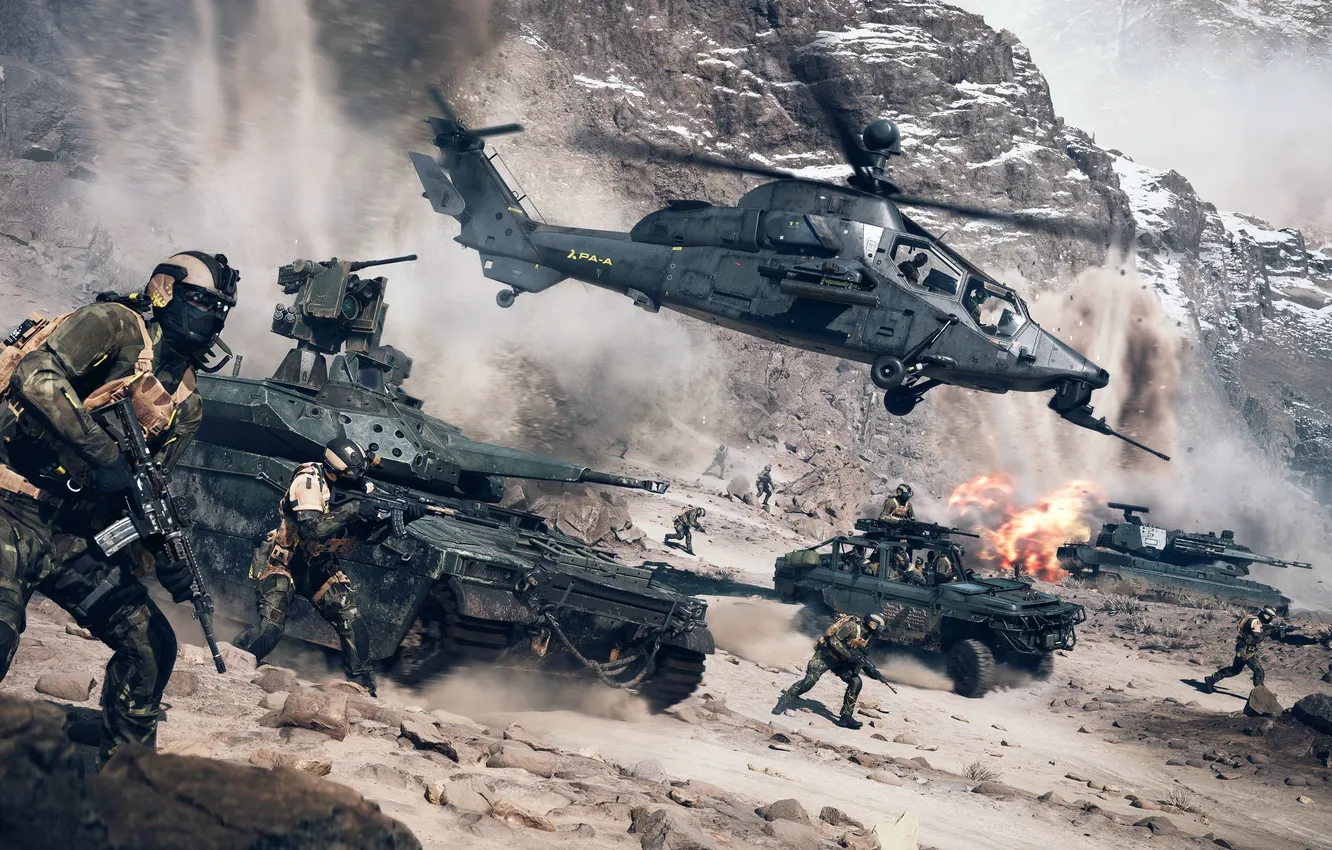 Wallpaper Mountains Soldiers Tank Helicopter Battlefield Video wallpaper-mountains-soldiers-tank-helicopter-battlefield-video