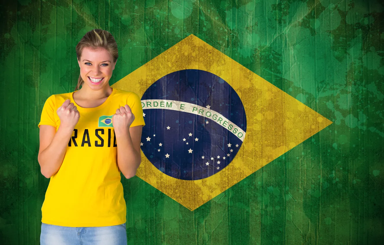 Photo wallpaper football, flag, World Cup, Brasil, FIFA