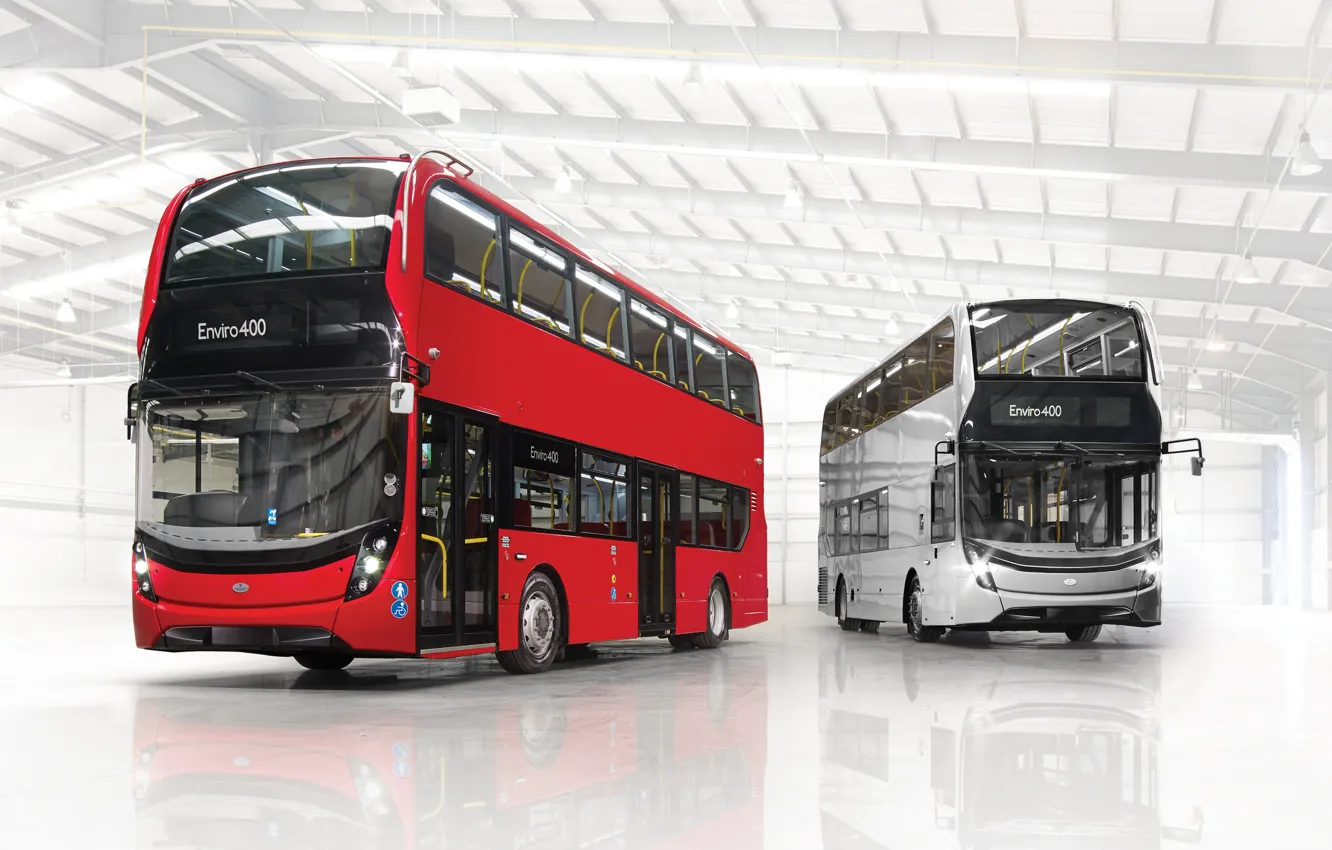 Photo wallpaper england, bus, double decker bus