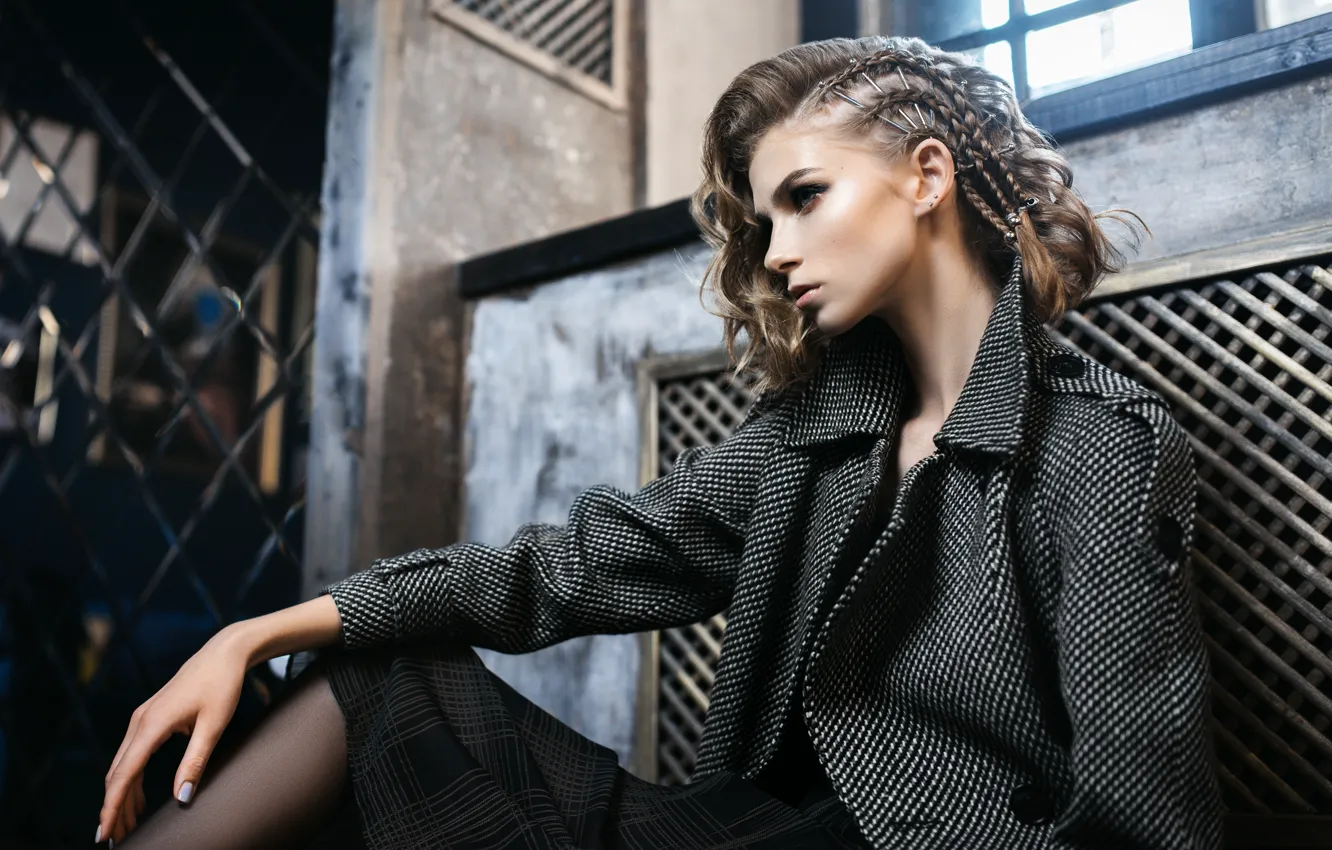 Photo wallpaper Milena, coat, girl, Igor Kondakov, sponge, hairstyle