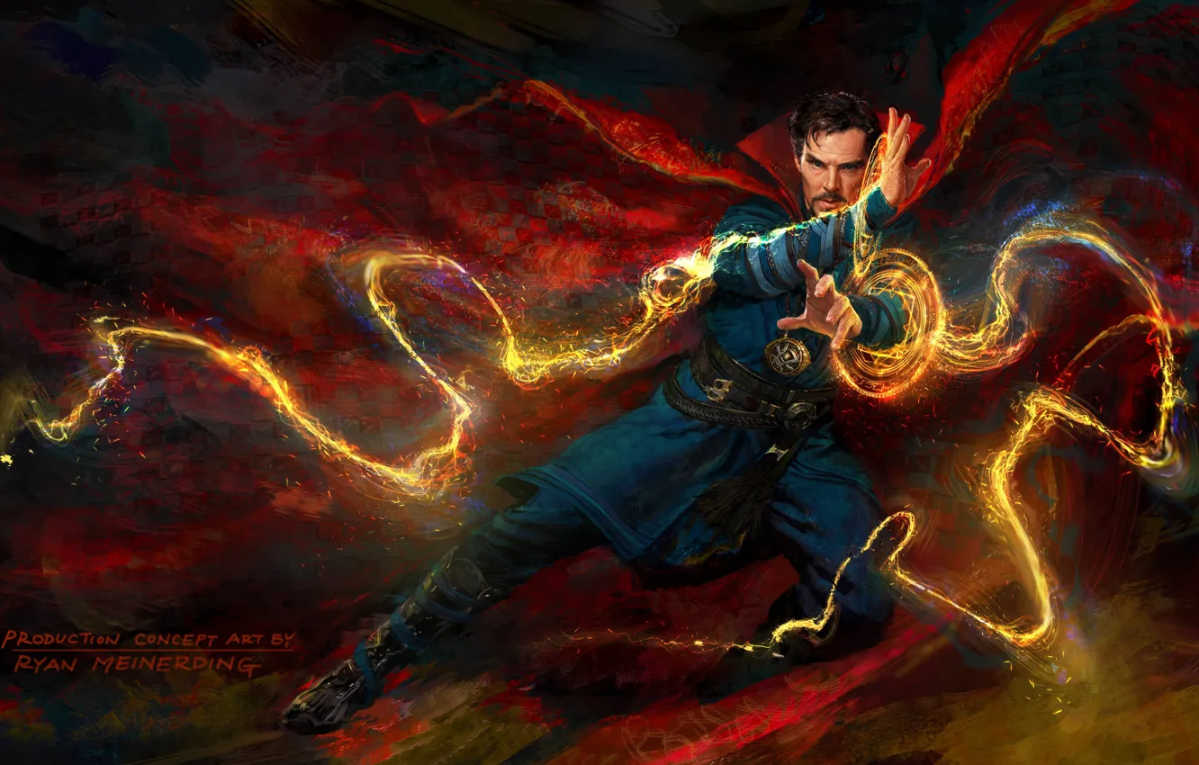 Photo wallpaper magic, magic, figure, fantasy, art, Benedict Cumberbatch, Benedict Cumberbatch, Doctor Strange
