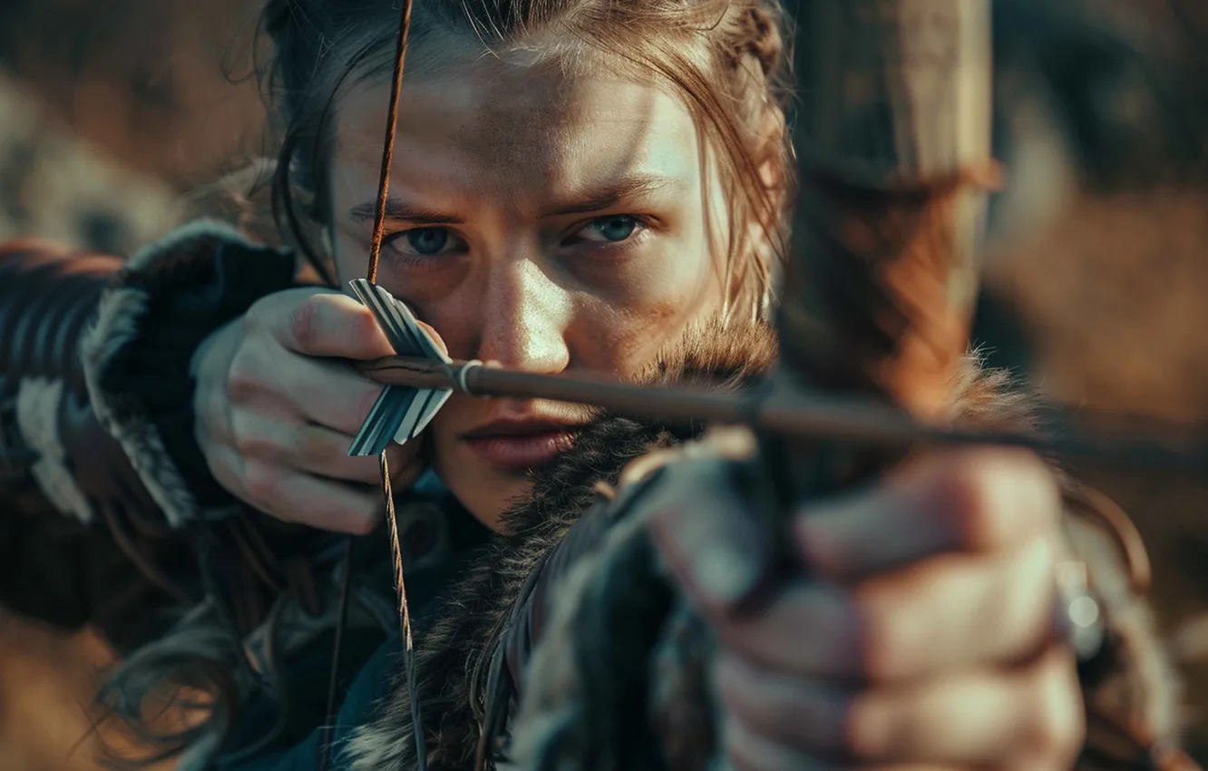 Photo wallpaper female, Viking, portrait, SCANDINAVIAN